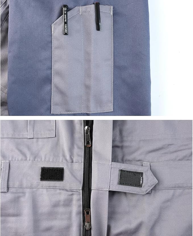 Mens Reflective Coverall Work Mechanics Coverall Work Suit Hi Vis Jumpsuit Bicolor Overalls