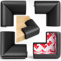 Soft Foam Corner Protectors for Baby, Bed Frame Corner Guards, Sharp Edge Desk Furniture Safety Cover Bumpers for Kids, 3M Adhesive Pre-Taped Rubber Padding Cushion (Black, 4 Pack)