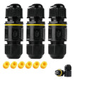IP68 Waterproof Junction Box Outdoor 2 Way 2Pin-3Pin (AC450v,24A) M20 Wire Range(4-8mm) Electrical Cable Connector,Suitable for Repair and Extend Power Cables,UL(3 Pack)