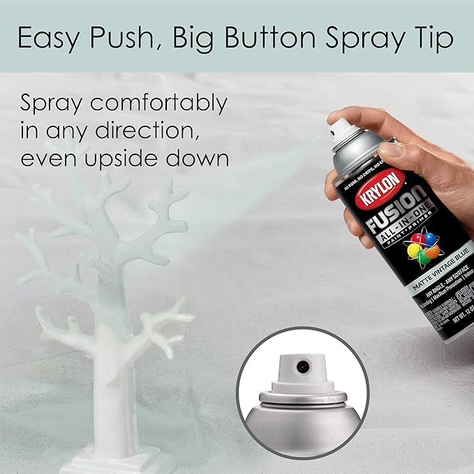 Krylon Fusion All-In-One Adhesive Spray Paint for Indoor/Outdoor Use, 12 oz, Vintage Blue