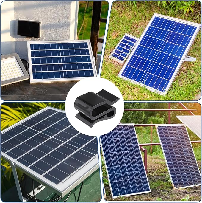 30 Pcs Trailer Wire Clips Photovoltaic Clamp Plastic Wires Clip Trailer Frame Wire Clips 25 * 15mm Black Outdoor Solar Panel Double Wires Clamps for PV Wiring Boat Cable