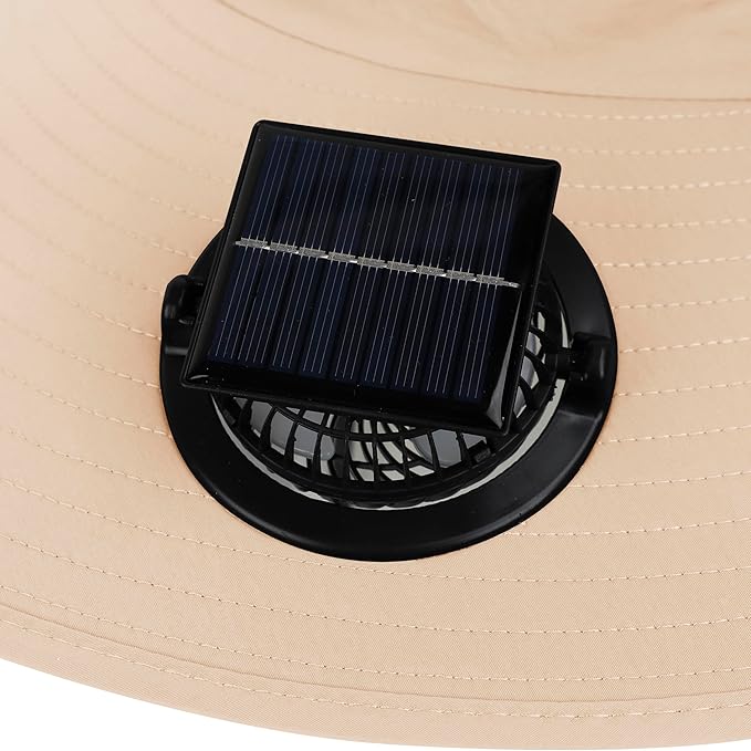 Extra Wide Brim Solar Fan Hat, Mens Fishing Hat with Fan, Neck Flap Sun Hat, UPF 50+ Solar Powered Cooling Cap Fisherman Hats