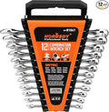 HORUSDY 12-Piece Metric Wrench Set | Combination Wrench Set with Organizer | 12 Point | 8mm - 19mm | Chrome Vanadium Steel