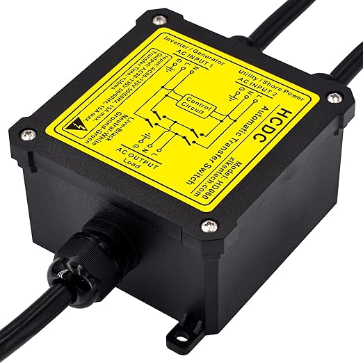 AC120V 15Amp Automatic Transfer Switch, ATS Auto Transfer Switch (Core Wires + NEMA 5-15P)
