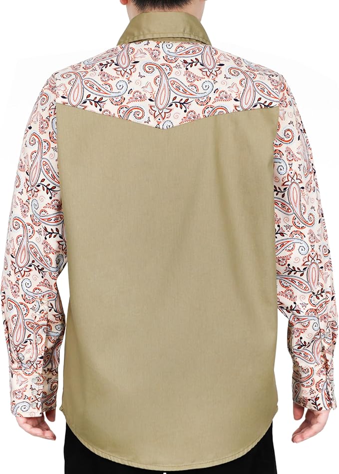 BOCOMAL FR Shirts Pearl Snaps Two Tone Plaid/Solid Flame Resistant Cotton Welding Shirt NFPA 2112 CAT 2