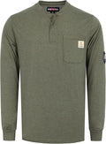 BOCOMAL FR Shirts Flame Resistant Shirt 5.5oz 100% Cotton Light Weight CAT2 Fire Retardant Henley Shirts