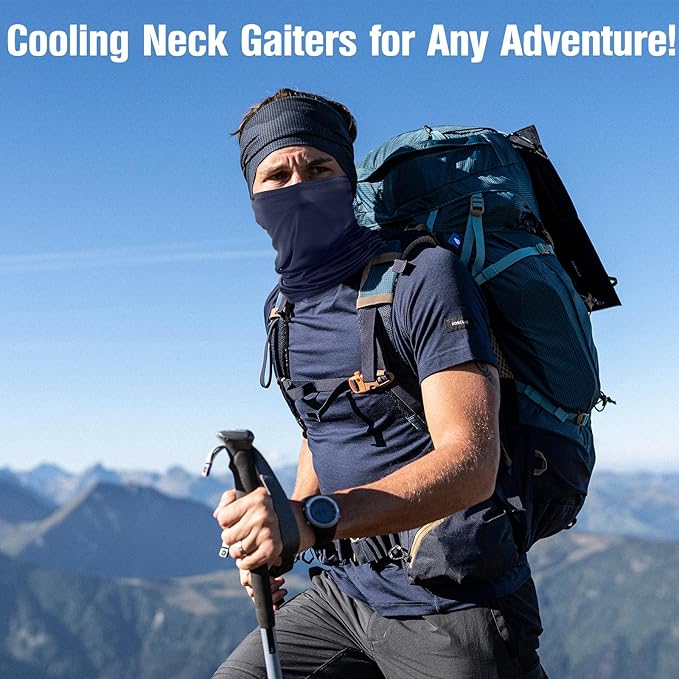 6 Pack Neck Gaiter for Men Women Gator Summer UV Dust Mask Cooling Neck Gaiters Face Cover for Sun Protection Scarf Bandana