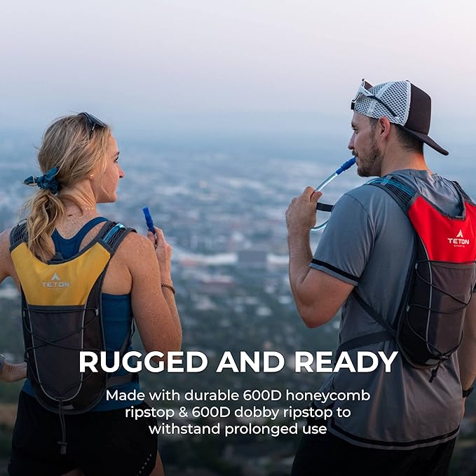 Teton Oasis/Trailrunner Hydration Backpack – Lightweight Water Pack with 2L/3L Bladder for Hiking, Running, Cycling, Biking – 2L/18L/22L Sizes – Sewn-in Rain Cover – Fits Men and Women
