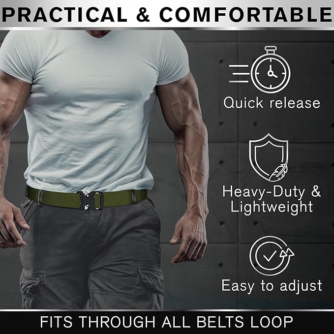 TECEUM Tactical Belt – Heavy-Duty & Quick Release – Military, Work, Rigger, Duty & Utility Belt for Men