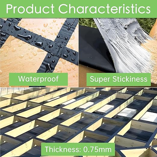 Joist Tape 2" x 50' - Butyl Joist Flashing Tape for Wood Decks & Roof - Weather-Resistant - 8 Rolls