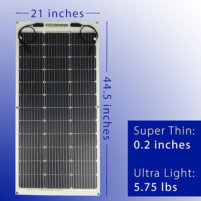 100 Watt Flexible Solar Panel with Shade Stopper Technology