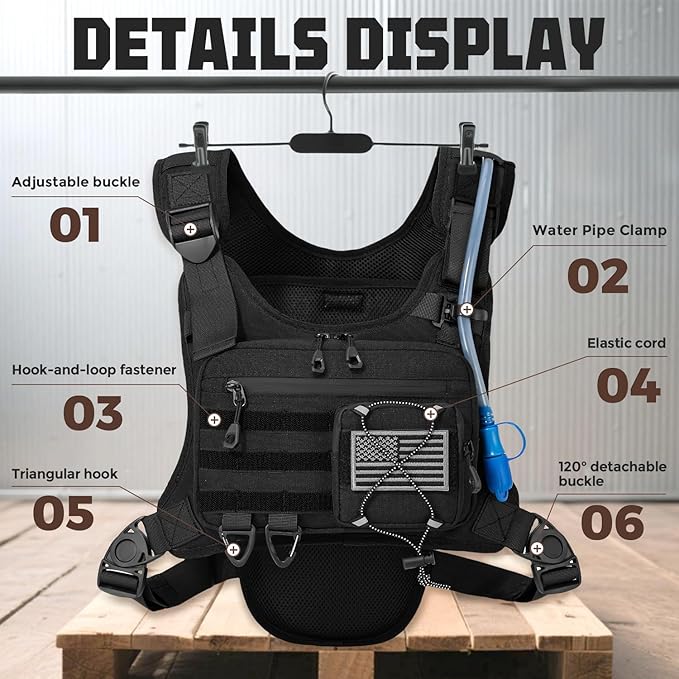 Hydration Vest with 2L Water Bladder for Men and Women,Lightweight Adjustable Hydration Backpack,Reflective Running Vest Chest Bag for Climbing Cycling Hiking