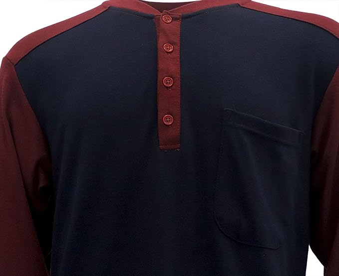 TICOMELA FR T Shirt Flame Resistant Shirt 5.5oz 100% Cotton Light Weight Workwear Men's Long Sleeve Henley Shirts