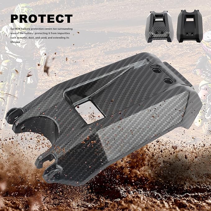 Motorcycle Battery Cover Electric Dirt Bike Battery Guards Protect for Surron Light Bee X/Surron Light Bee S/X160/X260-Imitation Carbon Fiber