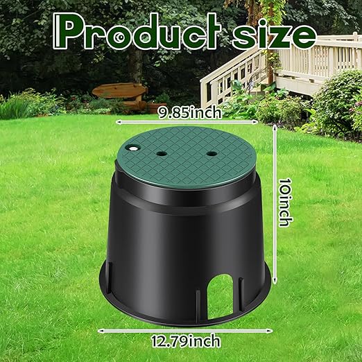 Tandefio 3 Pcs 910 Electrical Splice Box 10 Inch Diameter Underground Electrical Junction Box Inground for Outdoor Wiring Splices (Black)