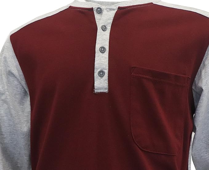 TICOMELA FR T Shirt Flame Resistant Shirt 5.5oz 100% Cotton Light Weight Workwear Men's Long Sleeve Henley Shirts