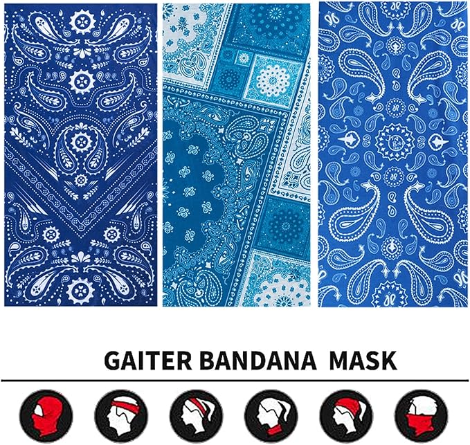 Neck Gaiter Face Cover Bandana Mask Scarf, Breathable Sun& Dust-proof for Cycling Running Fishing Hiking