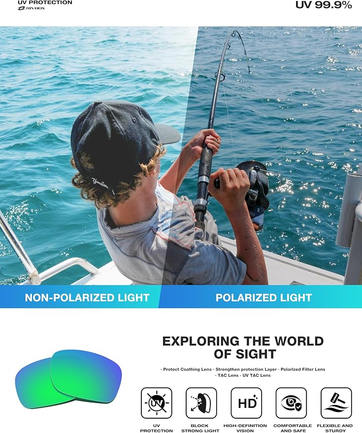 RIVBOS Polarized Sports Sunglasses Driving Sun Glasses Shades for Men Women Tr90 Frame for Cycling Fishing Running RB831