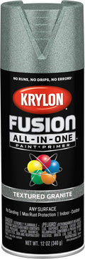 Krylon Fusion All-In-One Adhesive Spray Paint for Indoor/Outdoor Use, 12 oz, Granite