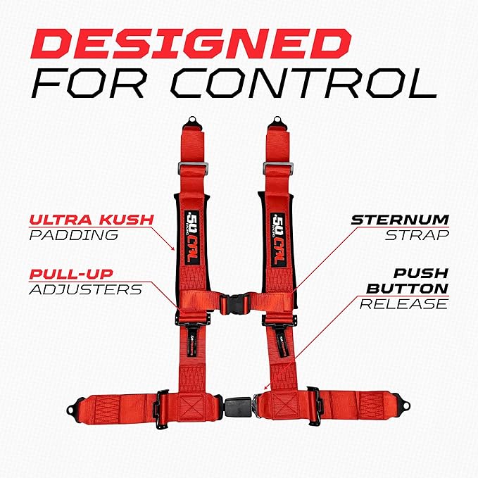 1pc 4 Point Harness for Bucket Seat, Push Release, 10 Color Options, Racing Harness, Race Car, Off Road, UTV, RZR