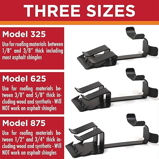 Roof Clips, Safe for Heat Tape, Electric Cable & Roof Heat Cable Installation, Prevents Roof Damage, Easy Nail-Free Outdoor Cable Clips, Your Ultimate Cable Clip (.625-25 Pack)
