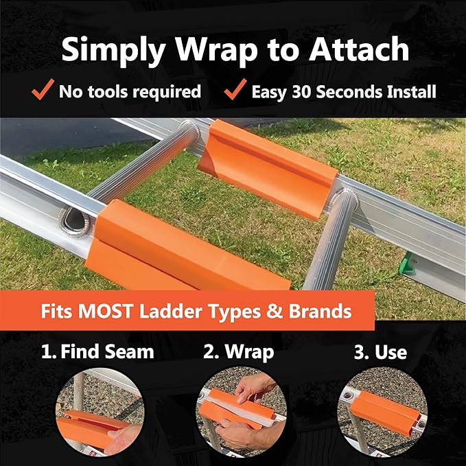 LADDER BODYGUARD Ladder Protection Covers for Gutters & Roof, Non-Marring, Prevent Scratches & Dents, Corner Cover | Universal Fit Extension & Multi-Position Ladder Accessory Guards