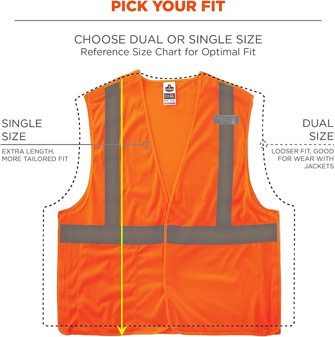 Ergodyne GloWear ANSI High Visibility Orange Breakaway Reflective Safety Vest
