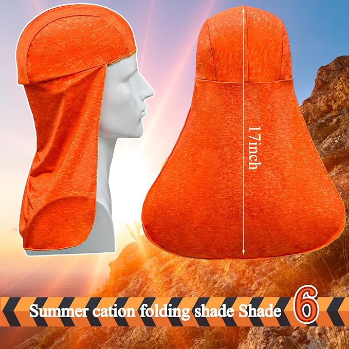 Sintege 6 Pieces Hard Hat Sun Shade Cooling Skull Cap Sun Neck Protector Quick Dry Neck Shade for Women Men