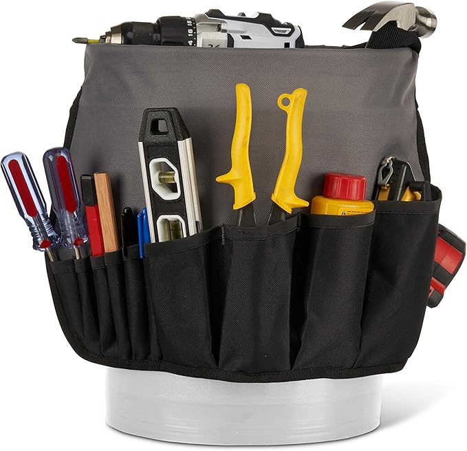 McGuire-Nicholas Bucket Organizer | Tool Organizer with 36 Pockets Designed for 5 Gallon Bucket