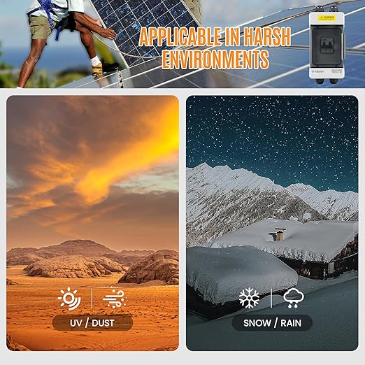 Solar Panels Disconnect Switch 40A 400VDC PV Shut Off Switch Outdoor 1 in 1 Out Circuit Breaker Box IP66 Waterproof UV-Proof