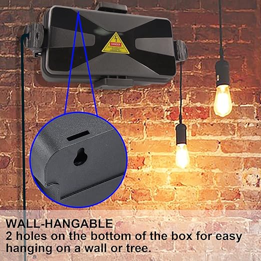 Outdoor Electrical Box Waterproof IP54 Black Outdoor Extension Cord Cover(Inner 6.5 x 3.5 x 2.2inch), Wall-Hangable Waterproof Box for Plug, Halloween, Christmas String Lights (1 PCS Black)