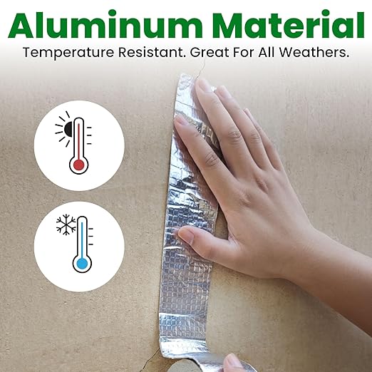 ECOHomes Aluminum Butyl Tape, Waterproof Aluminum Foil Tape for Leaks (4 Inch Wide) | Butyl Seal Tape for Roofs, Gutter Repair, Gutter Holes, Pipes, Metal Roof Patch, RV, Plumbing and Outdoor Sealing