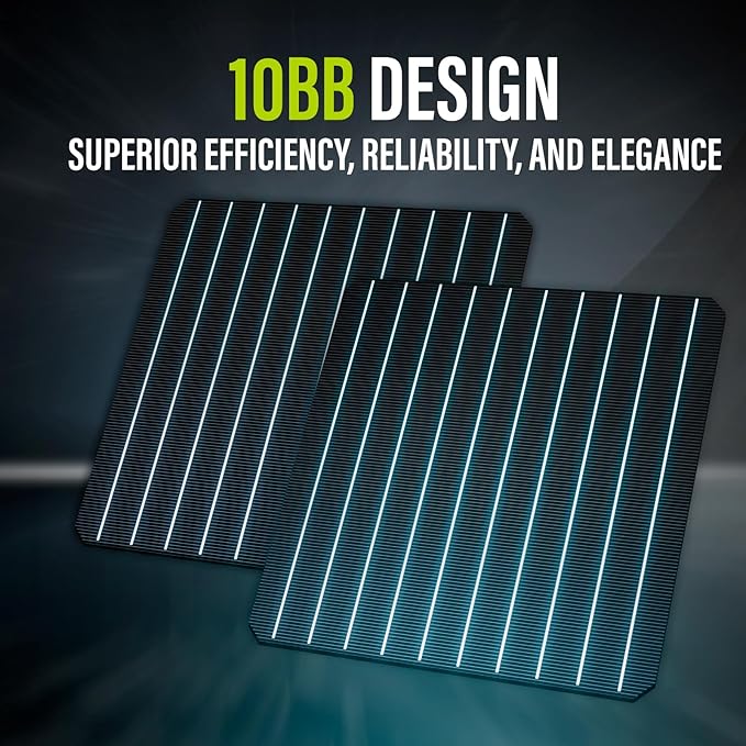 Newpowa Bifacial 100 Watts 12V 10BB Monocrystalline 100W Solar Panel High Efficiency Mono Module RV Marine Boat Off Grid (100W / Mounts)
