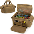 Small Tool Bag with Anti-friction and Thick Padded Bottom, Tool Storage Organizer for Men, Tactical Bag, Range Bag, Multi-functional Work Tote for Repairman, Electrician, Carpenters (Khaki)