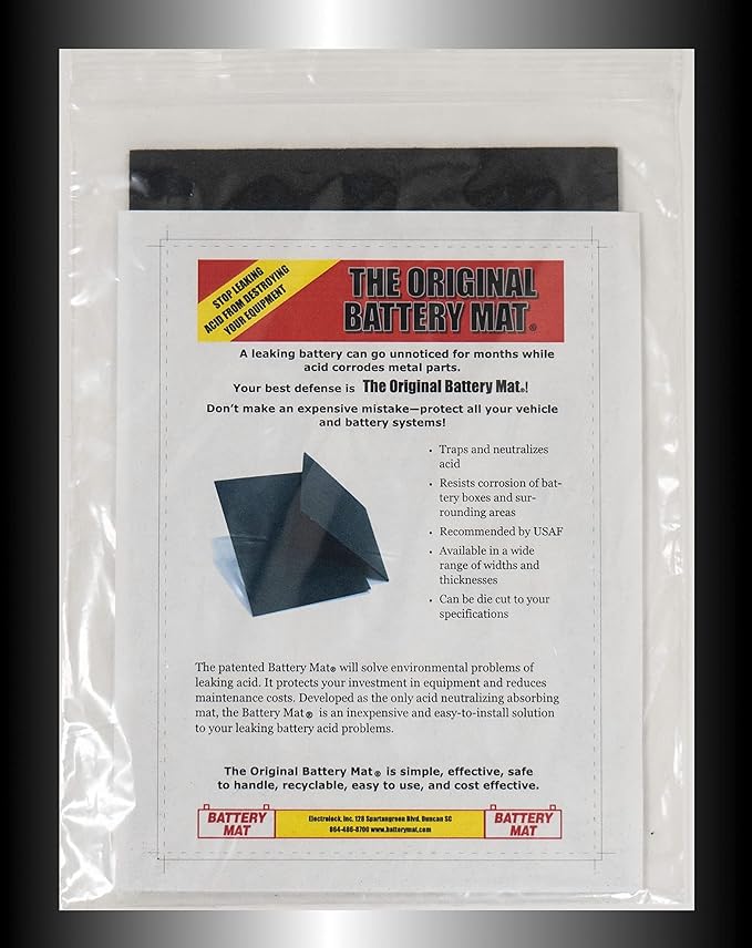 The Original Battery Mat® - Battery Protective Mat - 8" x 12" Black