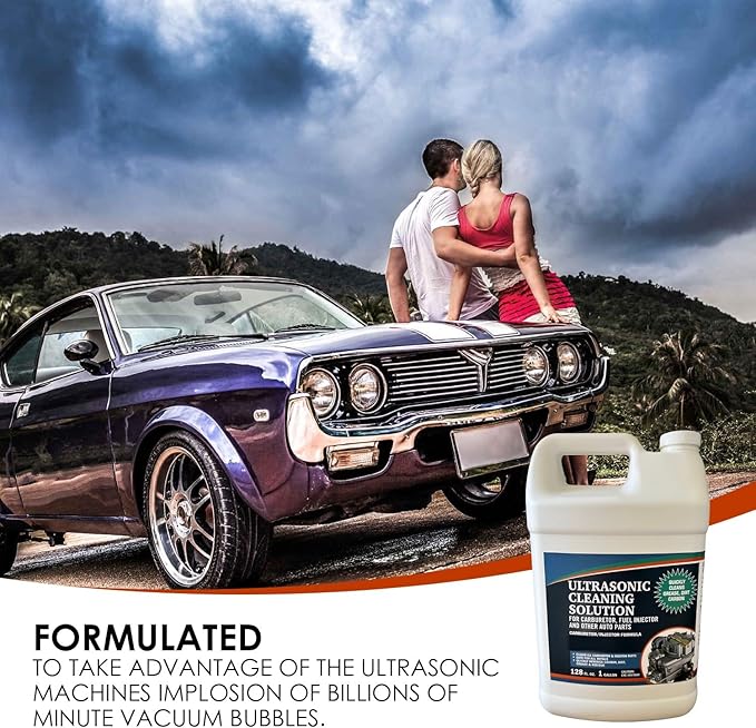 NORTHWEST ENTERPRISES Ultrasonic Cleaner Solution for Carburetors and Engine Parts. Concentrated Washing Compound for use in Ultrasonic Machines and Immersion Washers - Automotive Fluid (2 Gallons)
