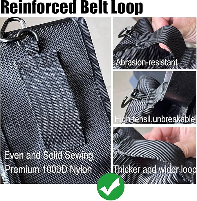 Belt Tool Pouch,Tactical Utility Pouch, Heavy-Duty Nylon EDC Multitool Organizer,Cell Phone Holder, Multi-Pockets Tool Holster Sheath Bag for Electricians Handymen Work Maintenance Dailylife Hiking