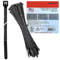 Bar Lok 7.5” Zip Ties – 100 Pieces, Black – Made in America – Weather, UV & Impact Resistant Plastic Cable Ties for Binding Bundling & Organizing Wire Cable & More – Indoor & Outdoor (7.5", 100ct)