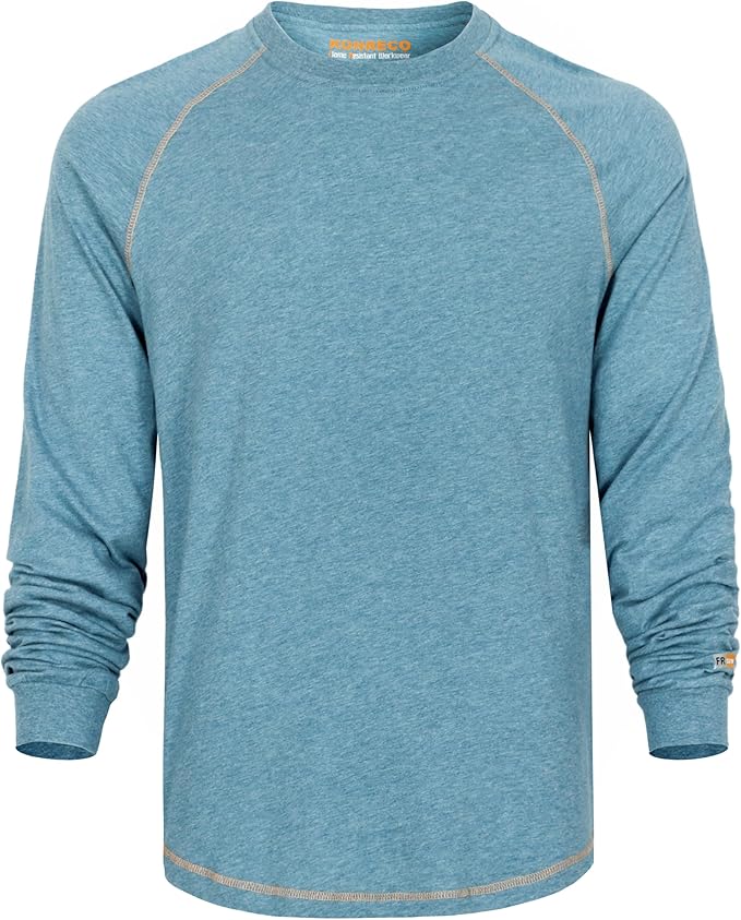 KONRECO FR Shirts for Men Summer Two Tone 4oz Lightweight Flame Resistant/Fire Retardant CAT1 Work T-Shirt Baselayer
