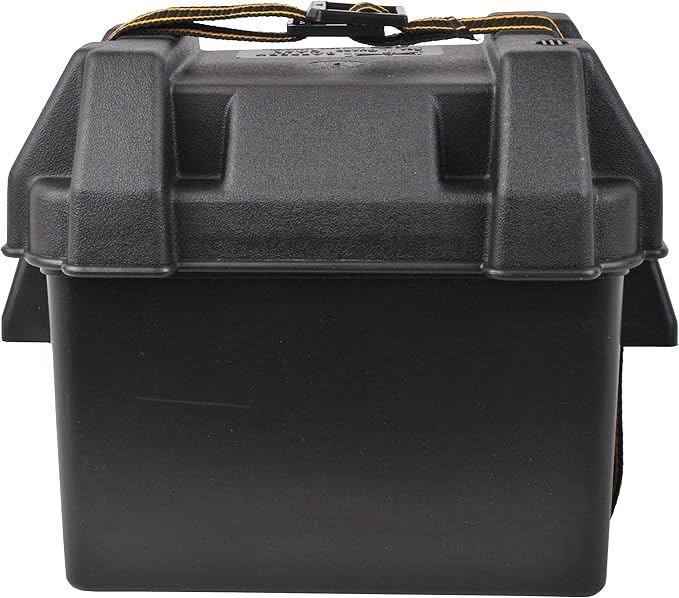 Attwood 9082-1 Small Battery Box with Mounting Kit and Strap, Fits U1 Batteries, Black