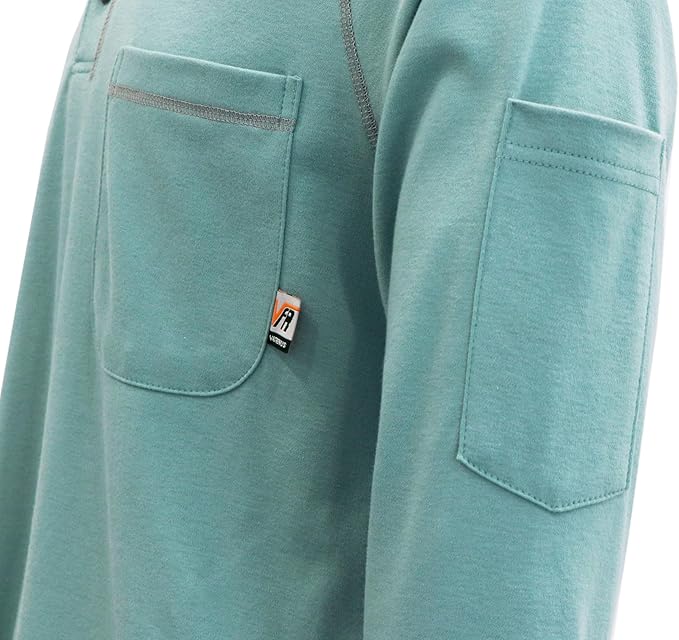 VATRENUS FR Shirts Henley 5.5oz 100% Cotton Flame Resistant Long Sleeve T-Shirts