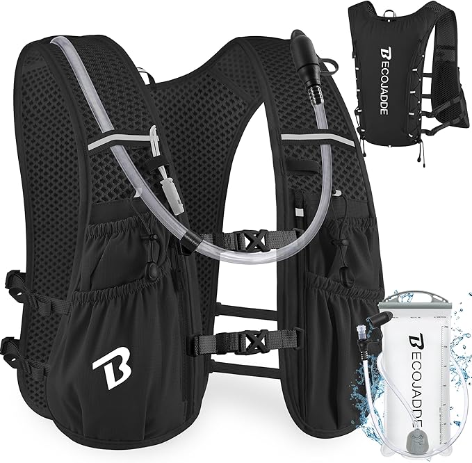 Running Vest Hydration Backpack for Men Women, 5L Lightweight Running Backpack Hydration Pack for Marathon, Trail, Cycling, Hiking, Jogging