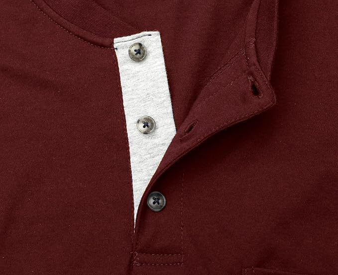 BOCOMAL FR Shirts for Men 5.5oz Lightweight Long Sleeve Work Henley Fire Resistant Shirt CAT2