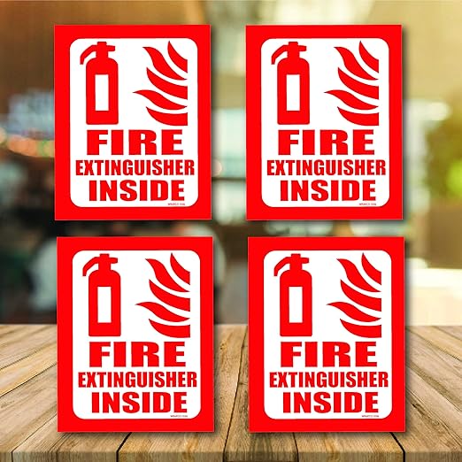Fire Extinguisher Inside Sticker for Truck DOT, Decal Sign for Work Vehicle and Heavy Equipment