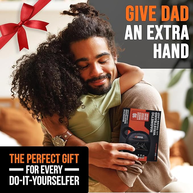RAK Magnetic Wristband, Thumb Loop for Holding Screws, Nails, Drill Bits for Men - Made from Premium Ballistic Nylon, Lightweight Powerful Magnets for Dad, Husband, Grandpa, Handyman