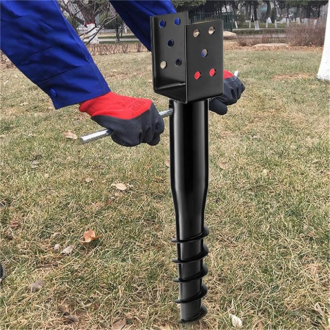 Premium No Dig Ground Anchor DIY Screw in U-Model 27 Inch Fits Standard 4x4 Post (3.5" X 3.5" Inch) Great for Mailbox and Fence Posts