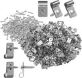 100 Pcs Stainless Steel Wire Fence Clips – Fence Wire Clamps with Screws – Secure 12-16 Gauge Welded Wire to Wood Posts