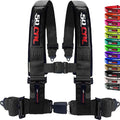 1pc 4 Point Harness for Bucket Seat, Push Release, 10 Color Options, Racing Harness, Race Car, Off Road, UTV, RZR (Black, 2 inch)