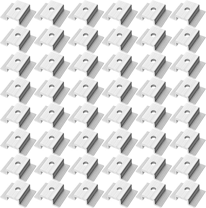 YOUEON 48 Pcs Solar Panel Mid Clamps for 35-50mm Solar Planels, 1.06 Inch Aluminum Solar Panel Bracket for Solar Panels, PV Mounting Accessories