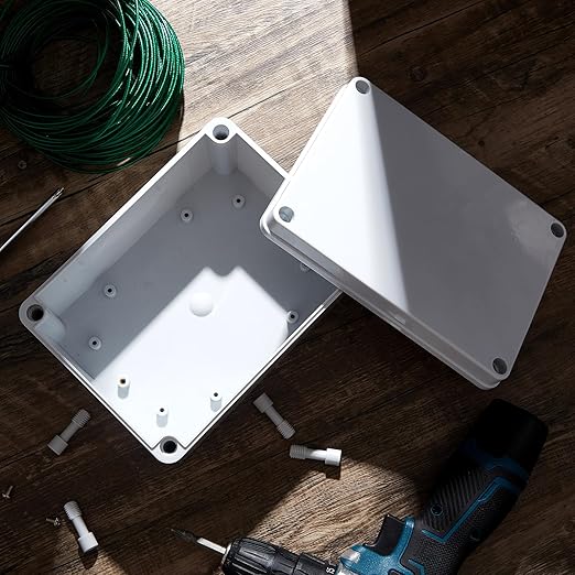 Kanayu Conduit Box Electrical Junction Box Plastic Dustproof Waterproof Gray White Protect Conduits and Fittings Universal Electrical Project Enclosure for Outdoor(8'' x 6'' x 4'')
